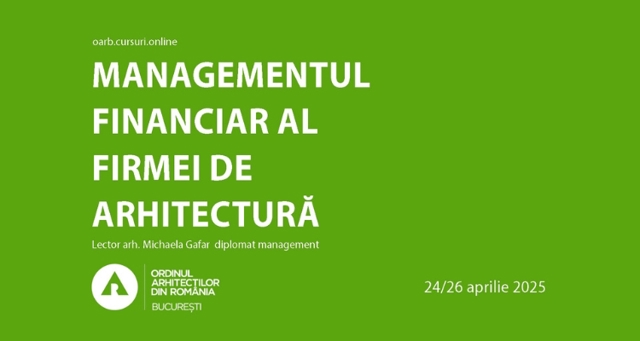 Poza produs Înscrieri la cursul Managementul financiar al firmelor de arhitectură