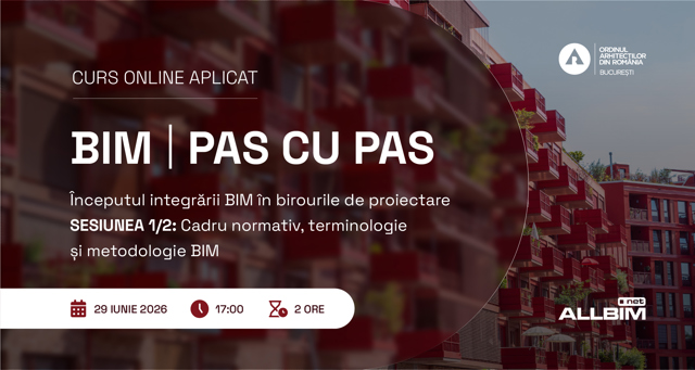 Poza produs BIM, pas cu pas: Începutul integrării BIM în birourile de proiectare - Sesiunea 1/2